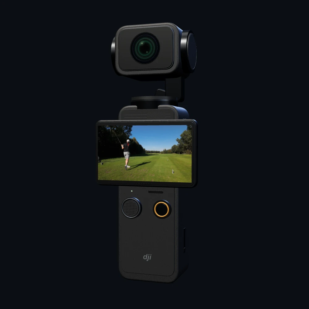 DJI Osmo Pocket 3 met de DGCC-film op het scherm